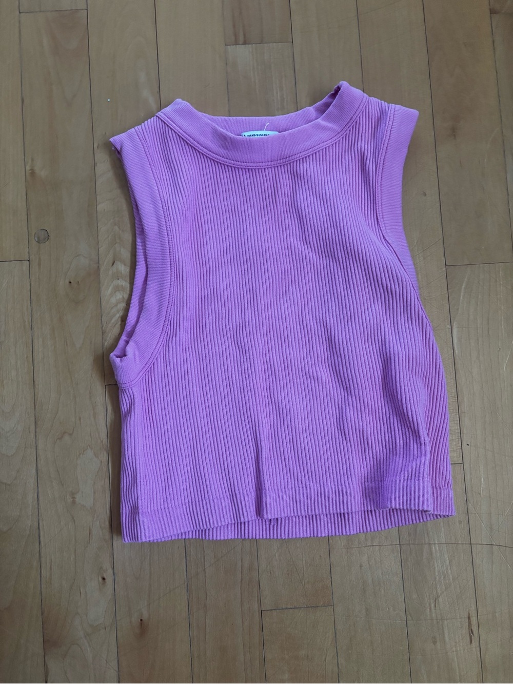 Zara Sleeveless Ribbed Tank Top in Pink